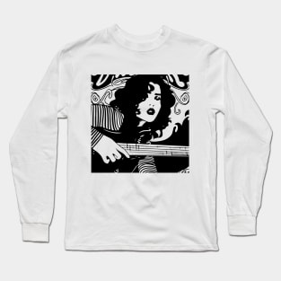 stylish design, guitar girl Long Sleeve T-Shirt